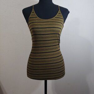 Michael Stars Striped Ribbed  Fitted Tank Top